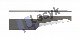 Нож Lesyk TC knife blade T 41-2 №26.64.323-2 (толщ.ножа 0.6 мм, толщ. материала 11 мм) для планшетных плоттеров Zund и пр.